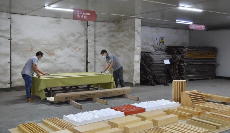 Guangzhou Wuyang Yiguan Acoustic Materials Co., Ltd. উত্পাদক উত্পাদন লাইন